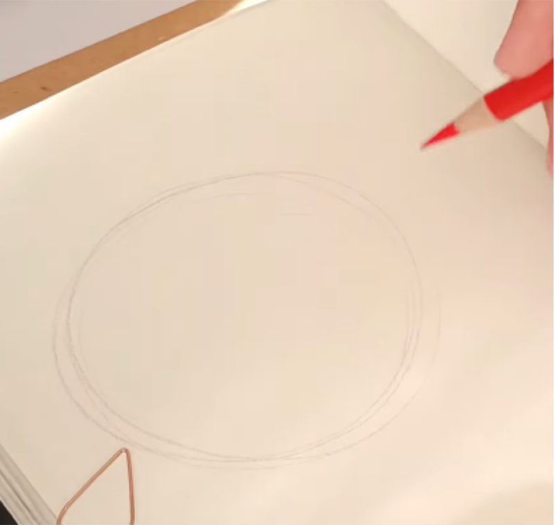 Circles drawn in pencil
